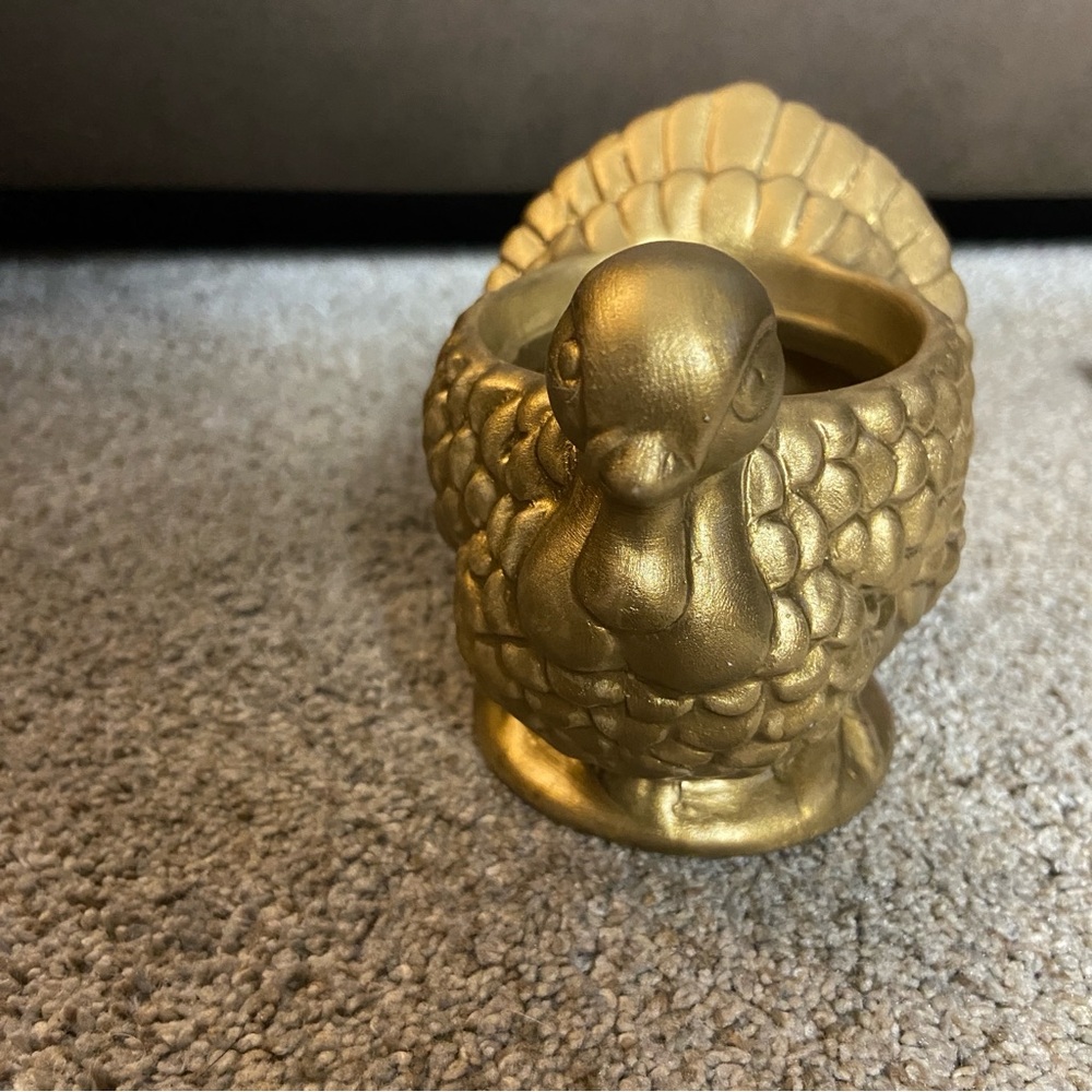 Gold Turkey Shaped Planter/candle‎ holder - Picture 2 of 8